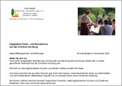 Spendenaktion Ferien- und Wanderhaus