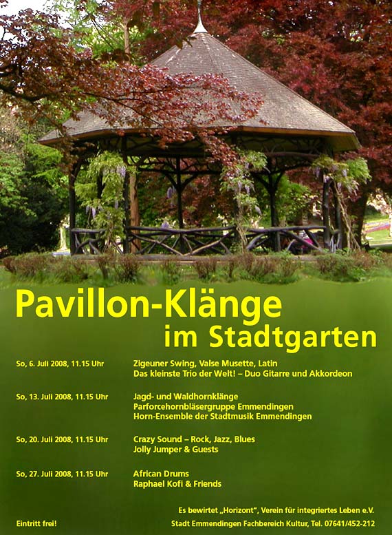 Pavillon-Kl&auml;nge im Stadtgarten Emmendingen