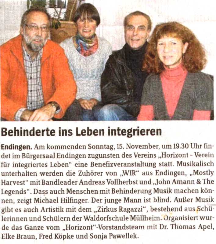 Zeitungsausschnitt ET Benevitz 2009