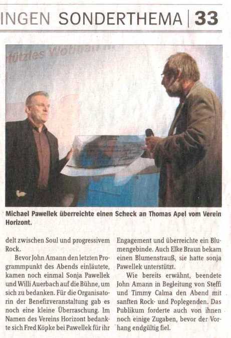 Zeitungsausschnitt ET Benevitz 2009